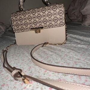 Beige and Brown Women's Bag